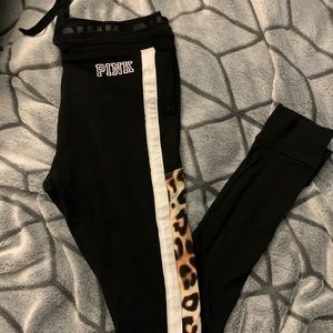 VS PINK Leopard Campus Legging Size Small